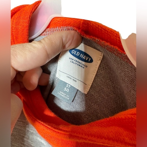 Old Navy Boys Hoodie Gray Orange 5T - Picture 5 of 6